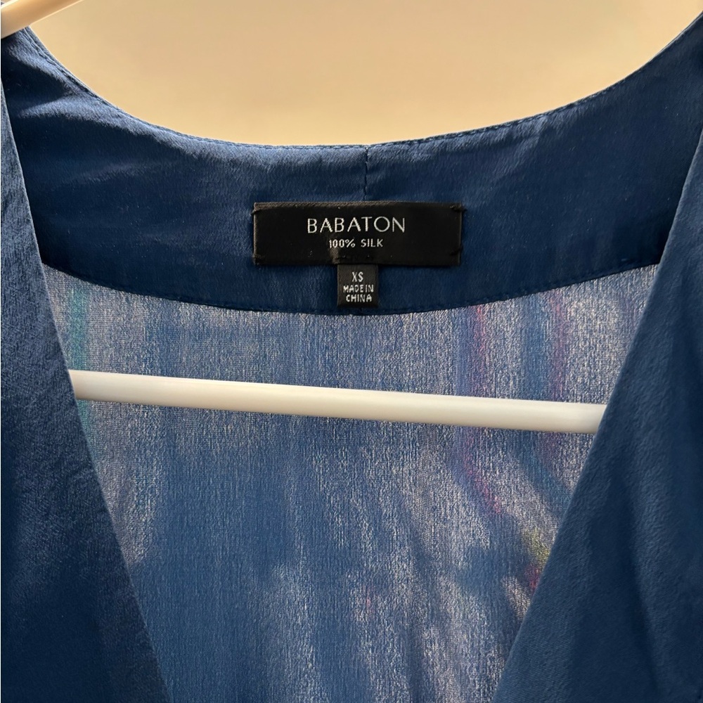 Babaton Corbett 100% Silk Romper in Moody Blue - Picture 4 of 4